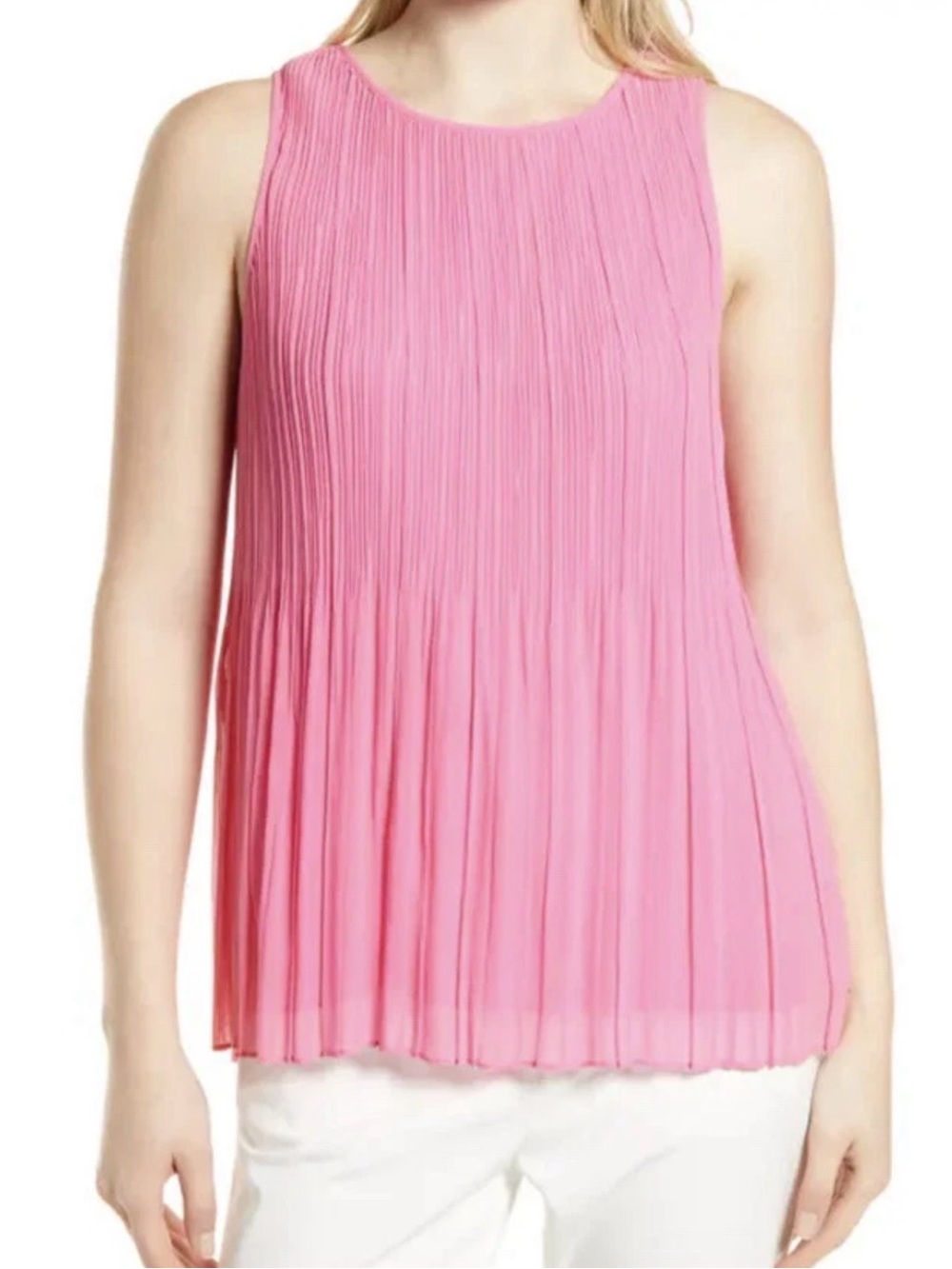 Halogen Pleated Sleeveless Blouse – Pink | Size S | NWT